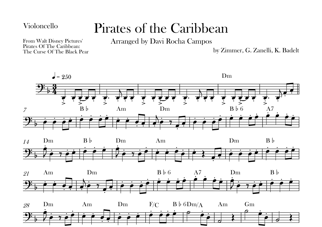 Pirates Of The Caribbean (arr. Davi Rocha Campos)