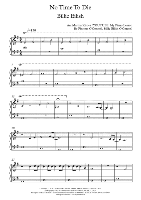 No Time To Die (arr. Marina Kirova)