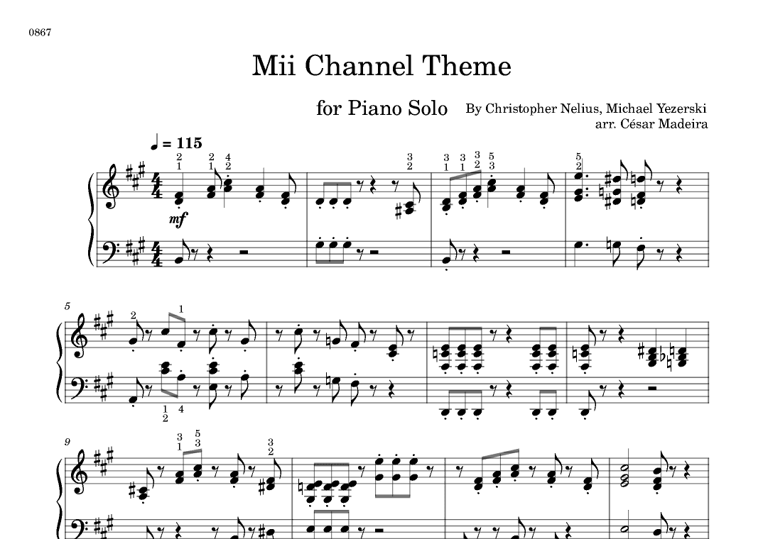 Mii Channel Theme (arr. César Madeira)