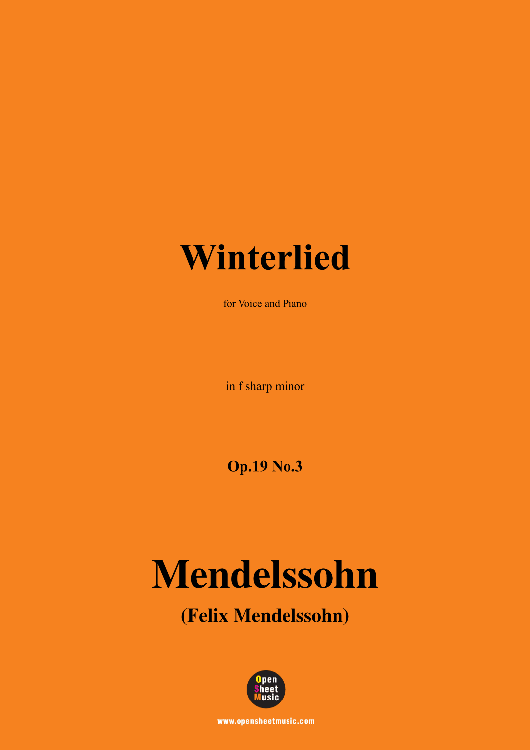 F. Mendelssohn-Winterlied,Op.19 No.3,in f sharp minor (arr. OSM Press)
