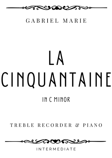 Marie - La Cinquantaine in C Minor - Intermediate (arr. Piacere Music Sheets)