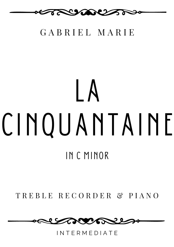 Marie - La Cinquantaine in C Minor - Intermediate (arr. Piacere Music Sheets)