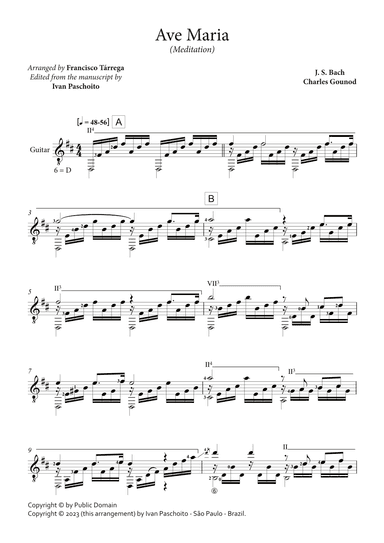 Ave Maria (Meditation) (arr. Francisco Tárrega/Ivan Paschoito)