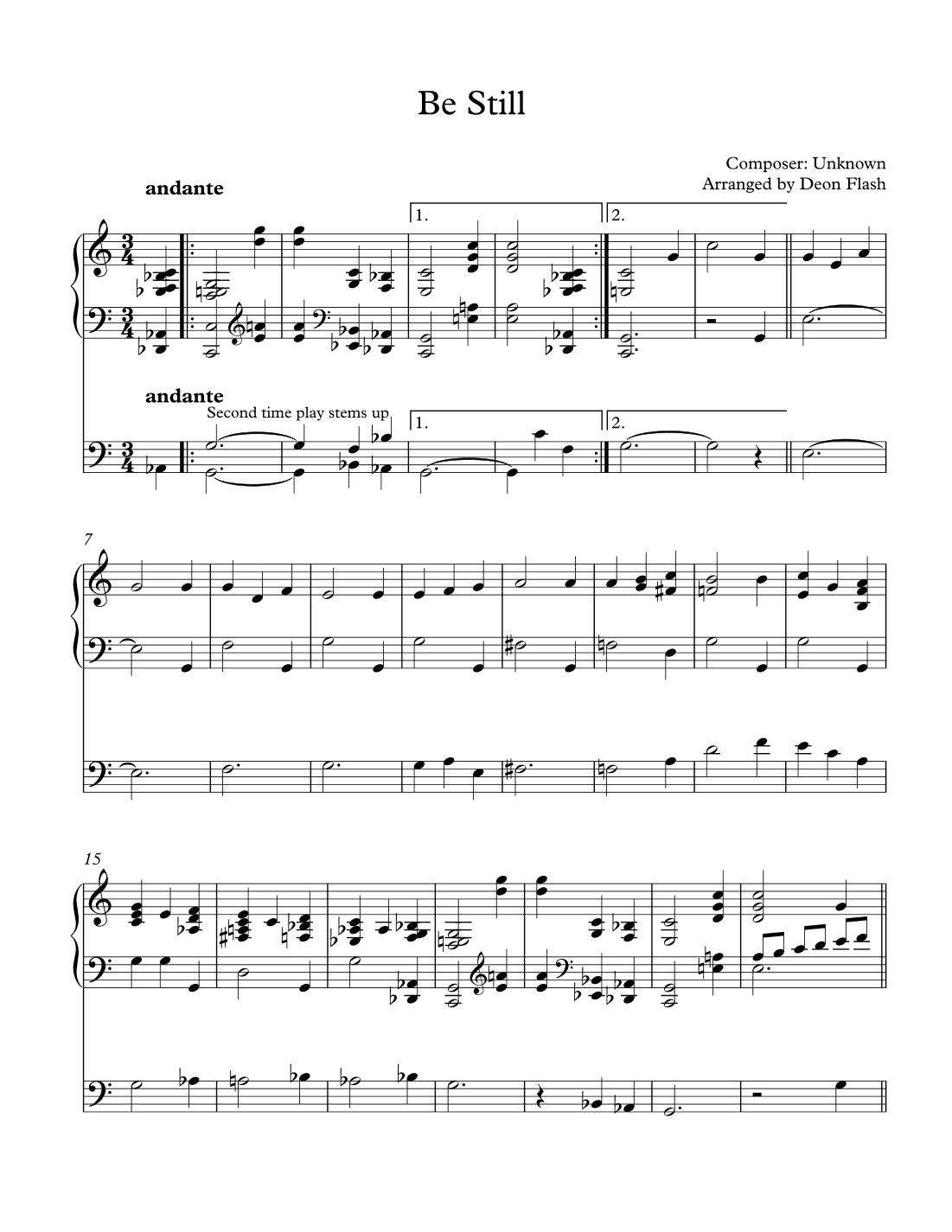 Be Still and Know (arr. Deon Flash)