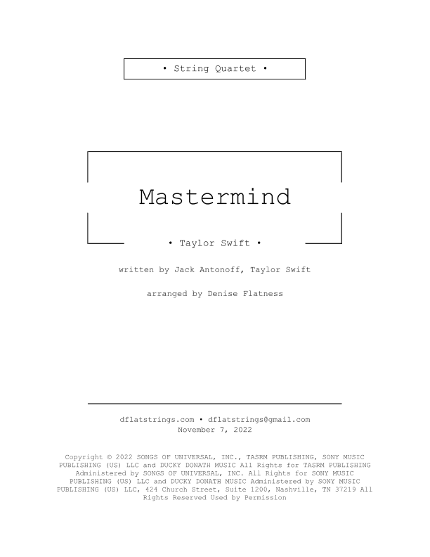 Mastermind (arr. Denise Flatness)