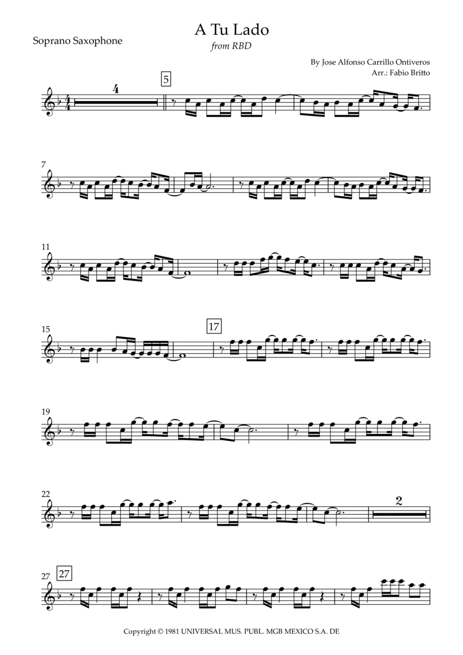 A Tu Lado (arr. Fabio Britto)