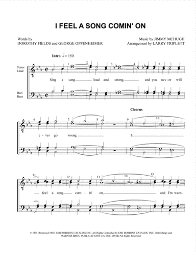 I Feel A Song Comin' On (arr. Larry Triplett)