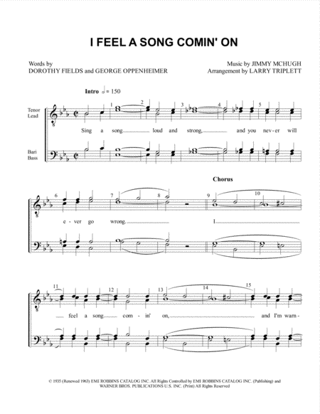 I Feel A Song Comin' On (arr. Larry Triplett)