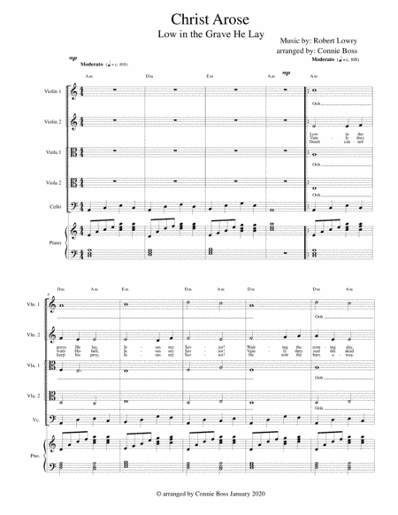 Christ Arose - Low in the Grave He Lay - strings and piano (arr. Connie Boss)