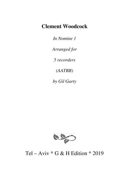 In Nomine a5 no.1 (arrangement for recorders) (arr. Gil Garty)