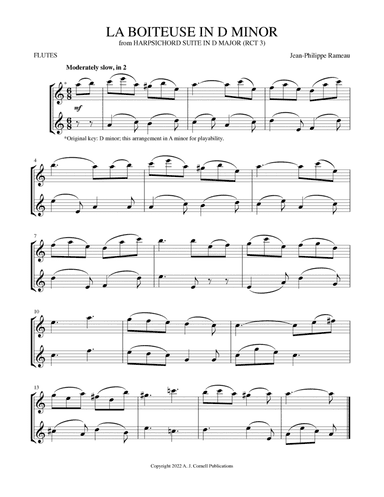 La Boiteuse (from Harpsichord Suite in D Major) (arr. Mark Phillips)