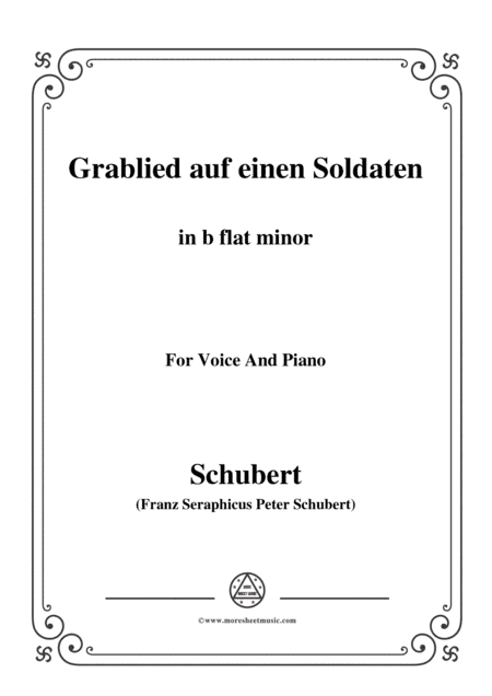 Schubert-Grablied auf einen Soldaten,in b flat minor,for Voice&Piano (arr. MSM)