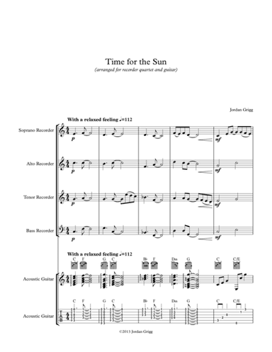 Time for the Sun (recorder 4tet and guitar)