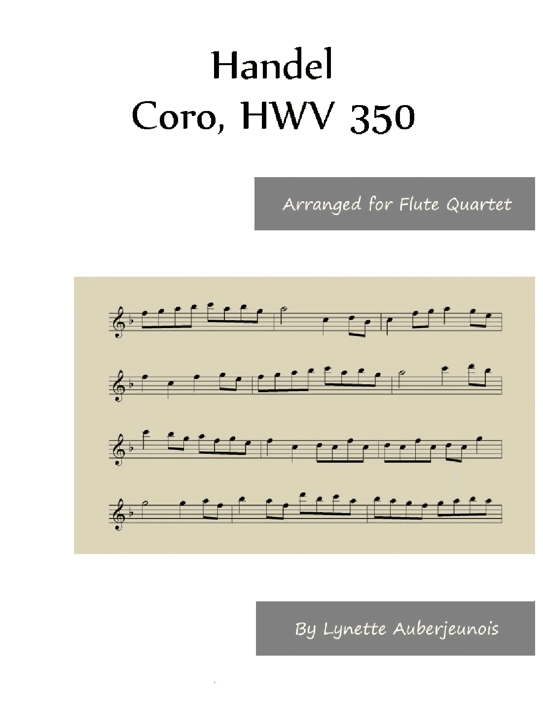Coro, HWV 350 - Flute Quartet (arr. Lynette Auberjeunois)