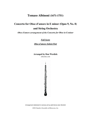 Concerto for Oboe d’amore in E Minor, Op. 9 No. 8 (arr. Don Werdick (1946 - ))