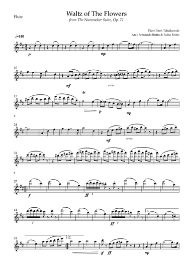 Waltz of The Flowers - from Nutcracker (P. I. Tchaikovsky) for Flute Solo (arr. Fabio Britto)