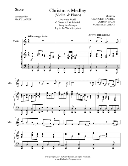 CHRISTMAS JOY MEDLEY (Sing-A-Long with Violin and Piano) (arr. Gary Lanier)