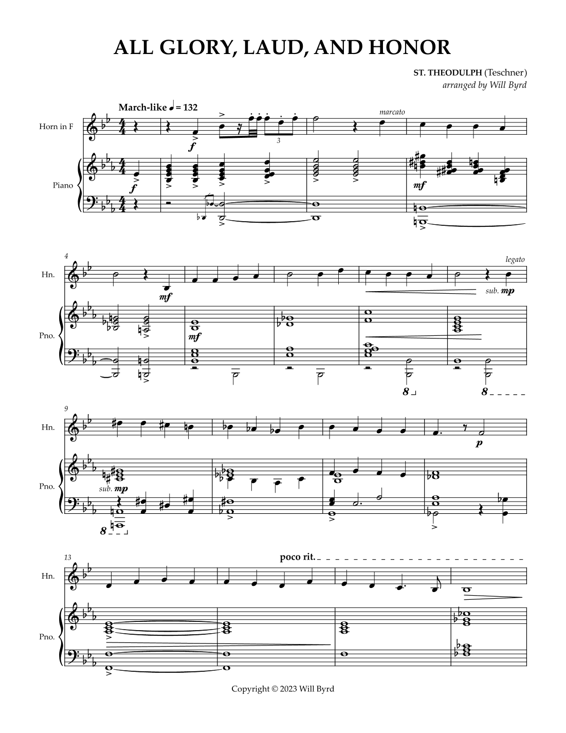 All Glory, Laud, and Honor (arr. Will Byrd)