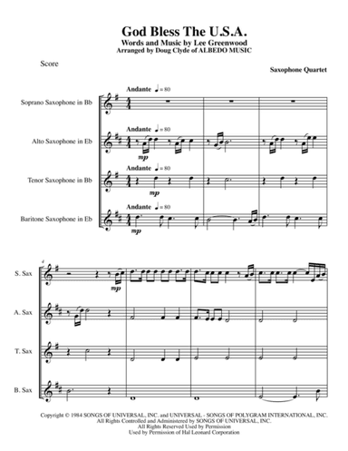 God Bless The U.S.A. (arr. Doug Clyde)
