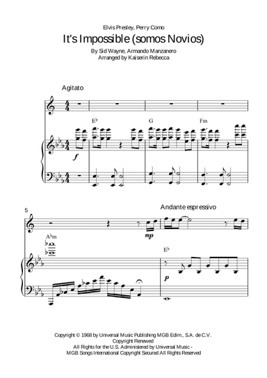 It's Impossible (somos Novios) (arr. Kaiserin Rebecca)