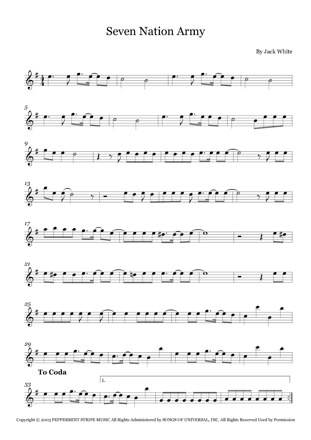 Seven Nation Army (arr. Fernanda Moura)