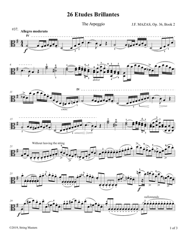 Mazas, Etudes for Viola Op 36, Book 2, No.37 (arr. String Masters)