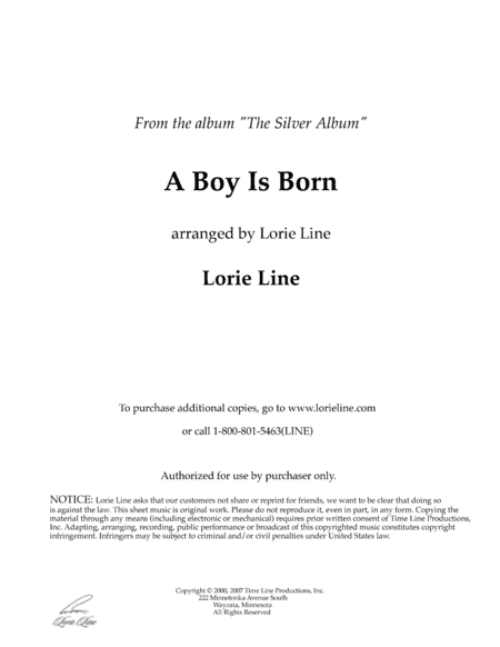 A Boy Is Born In Bethlehem (arr. Lorie Line)