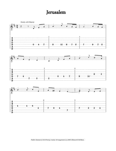 Jerusalem (For Fingerstyle Guitar Tuned Drop D) (arr. Ellsworth McMeen)