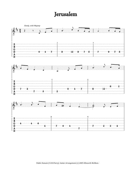 Jerusalem (For Fingerstyle Guitar Tuned Drop D) (arr. Ellsworth McMeen)