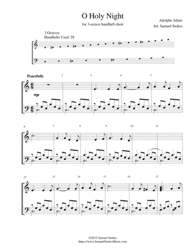 O Holy Night - for 3-octave handbell choir (arr. Samuel Stokes)