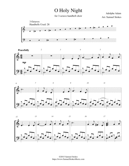 O Holy Night - for 3-octave handbell choir (arr. Samuel Stokes)