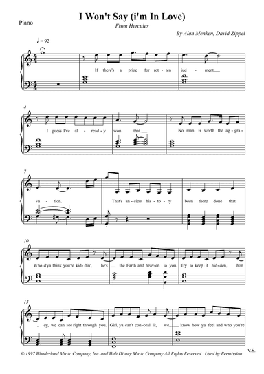 I Won't Say (i'm In Love) (arr. Wesley S. SIlva)
