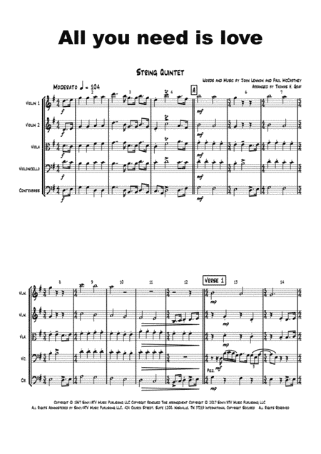 All You Need Is Love (arr. Thomas Graf)