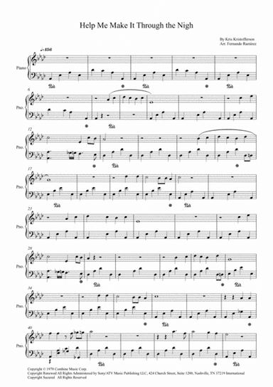 Help Me Make It Through The Night (arr. Fernando Ramirez)