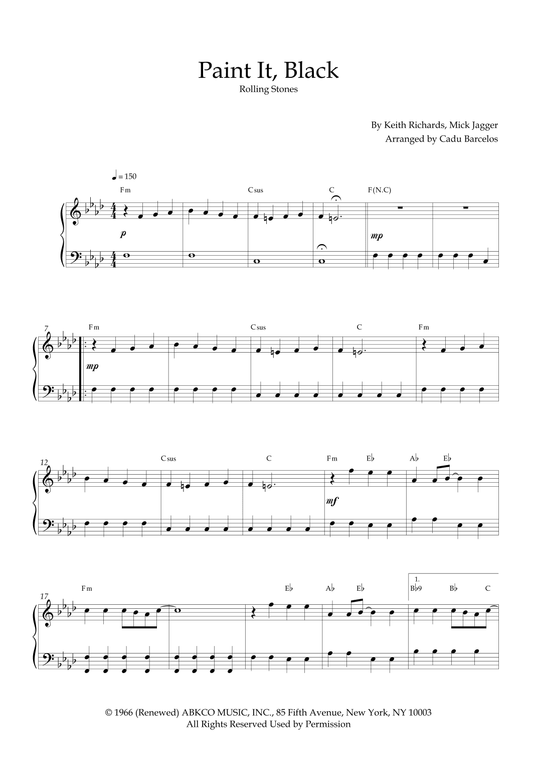 Paint It, Black (arr. Cadu Barcelos)