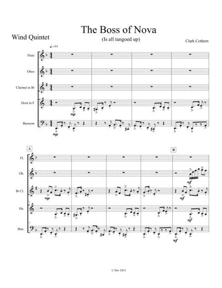 The Boss of Nova (Woodwind Quintet)