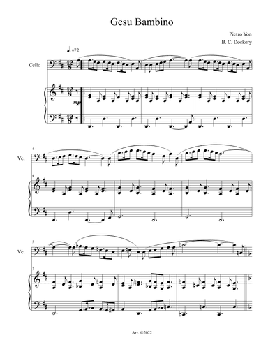 Gesu Bambino (Cello Solo with Piano Accompaniment) (arr. B. C. Dockery)