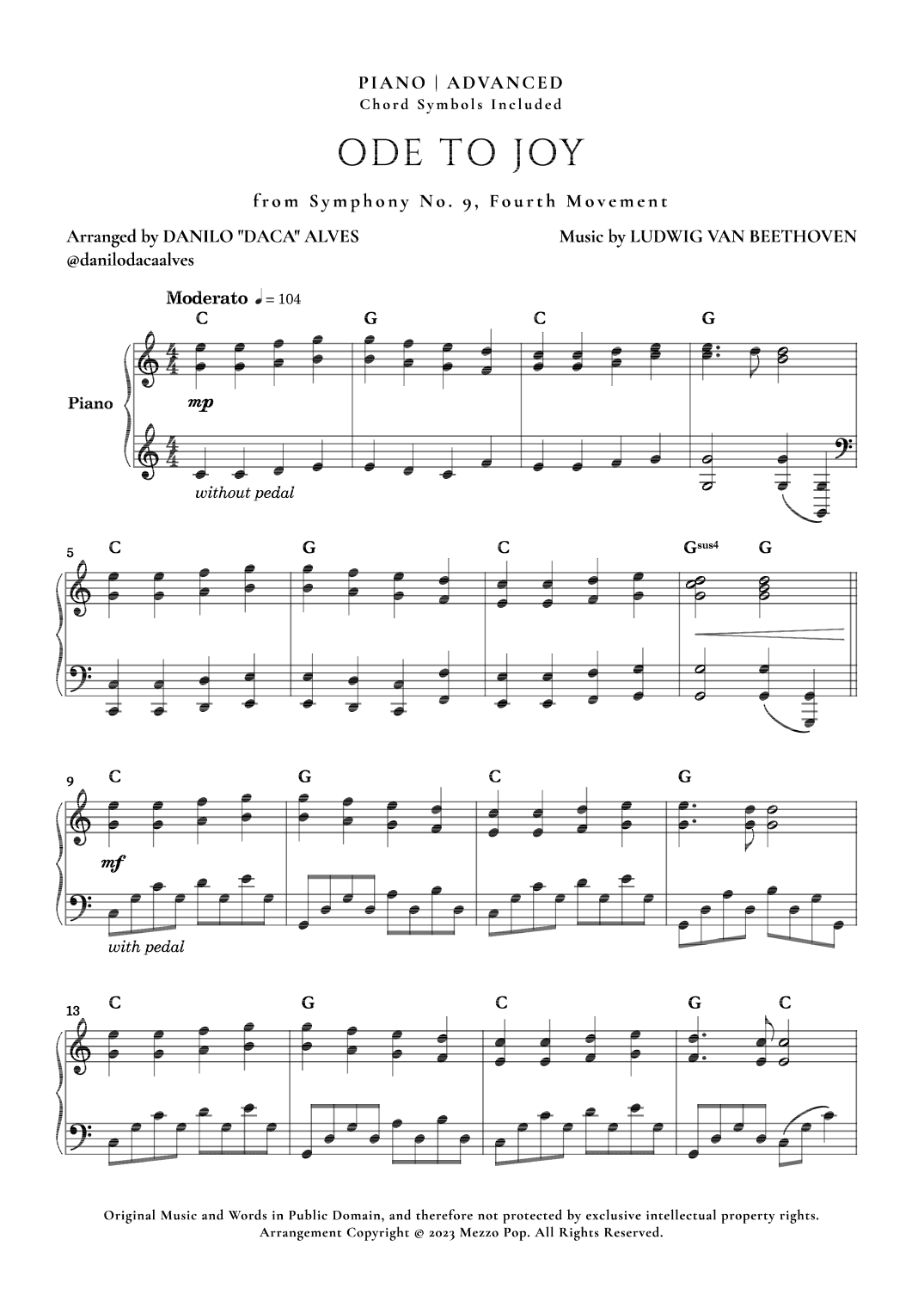Ode To Joy (arr. Danilo "Daca" Alves)