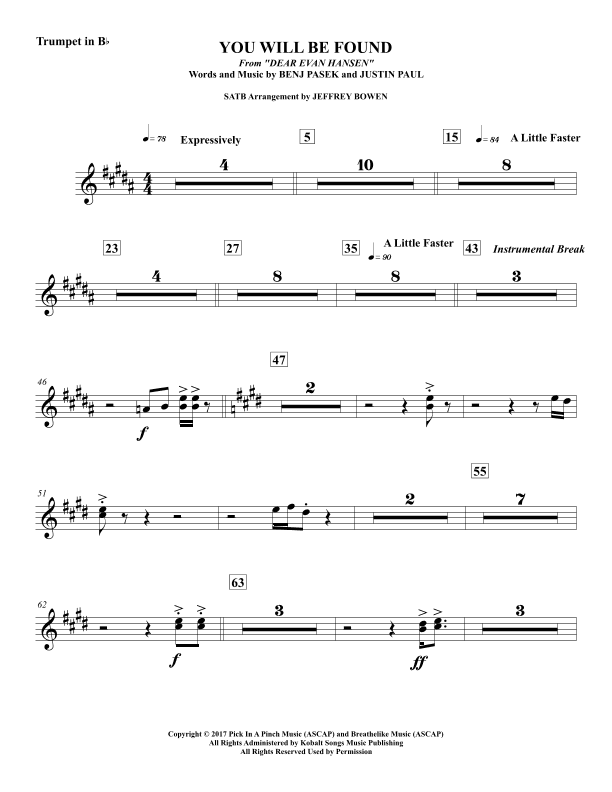 You Will Be Found (arr. Jeffrey Bowen)