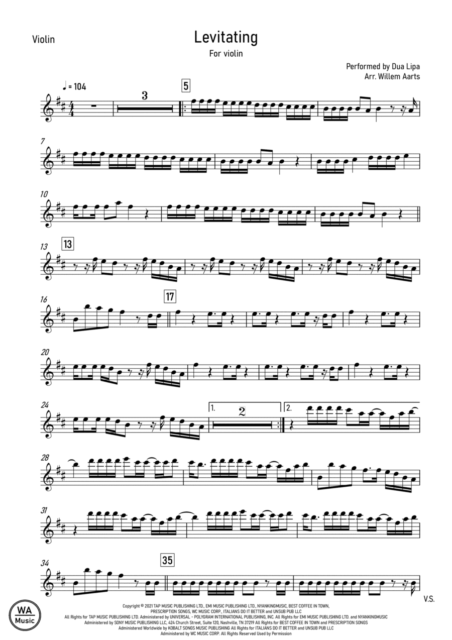 Levitating (arr. Willem Aarts)