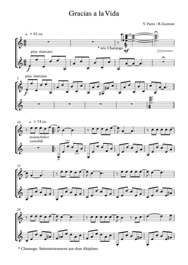 Gracias a  la Vida - for two Guitars (arr. Rodrigo Guzmán)