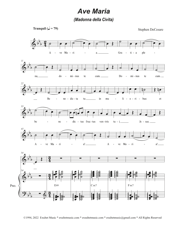 Ave Maria (Madonna della Civita) (Vocal solo - Medium Key)