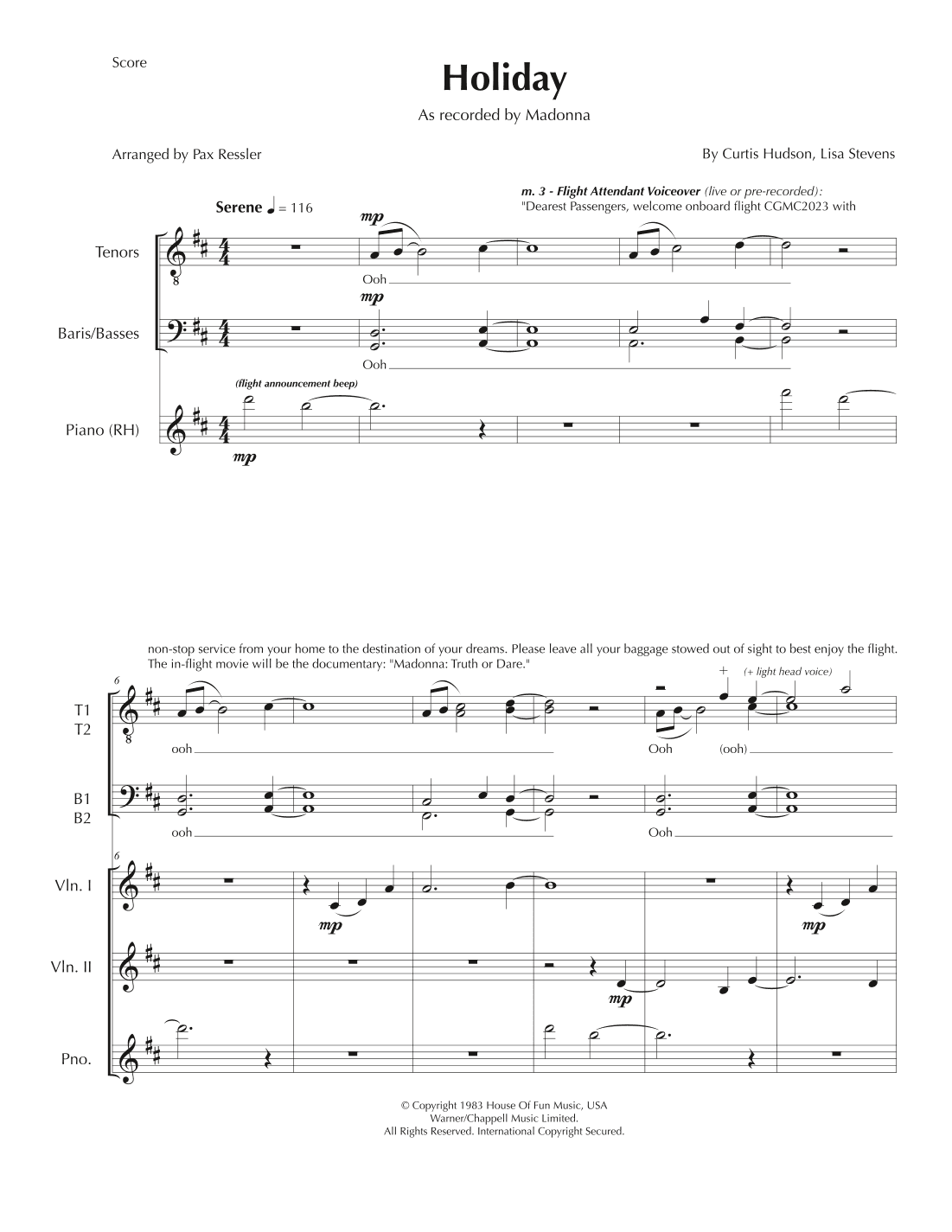 Holiday (arr. Pax Ressler)