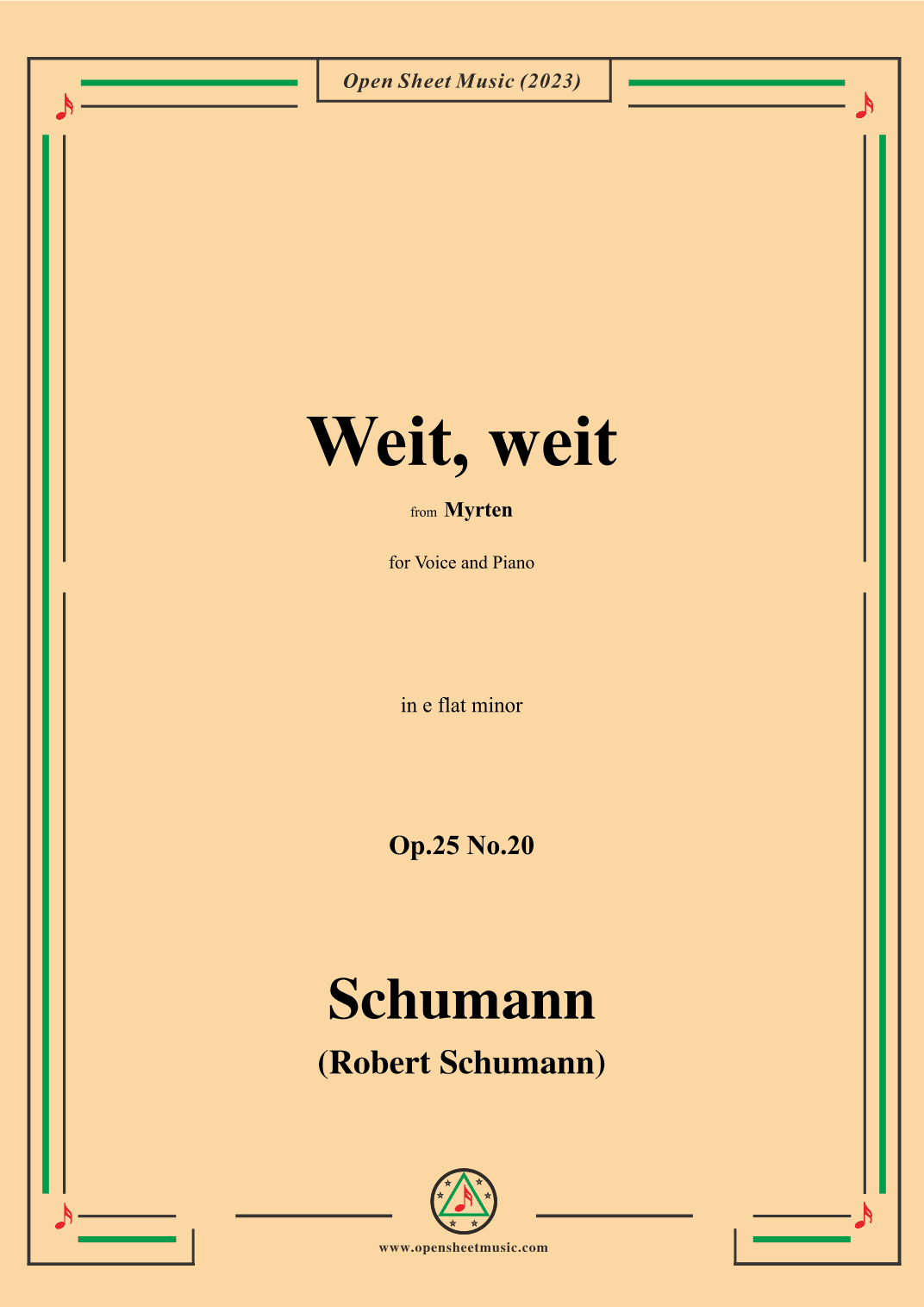 R. Schumann-Weit,weit,Op.25 No.20,from Myrten,in e flat minor (arr. OSM Press)