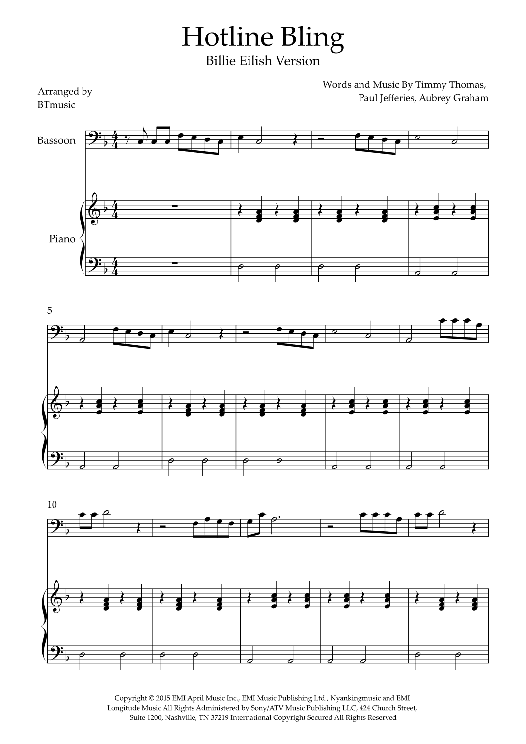 Hotline Bling (arr. BTmusic)