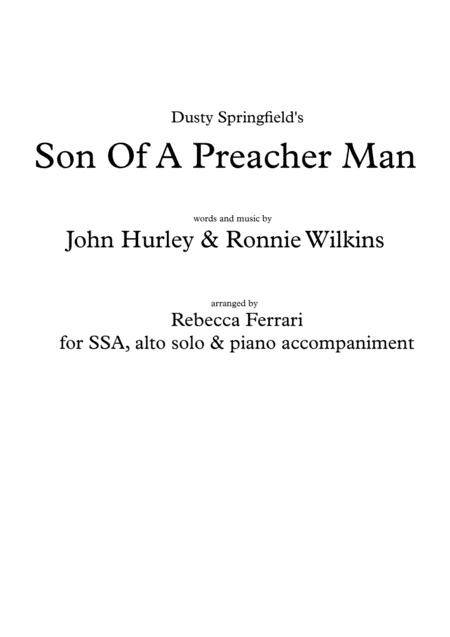 Son Of A Preacher Man (arr. Rebecca Ferrari)