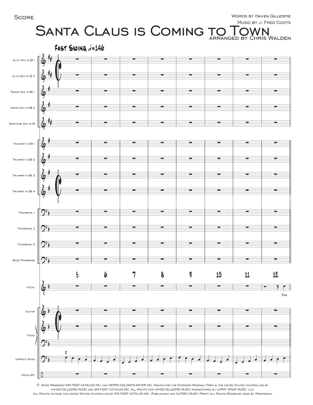Santa Claus Is Comin' To Town (arr. Chris Walden)