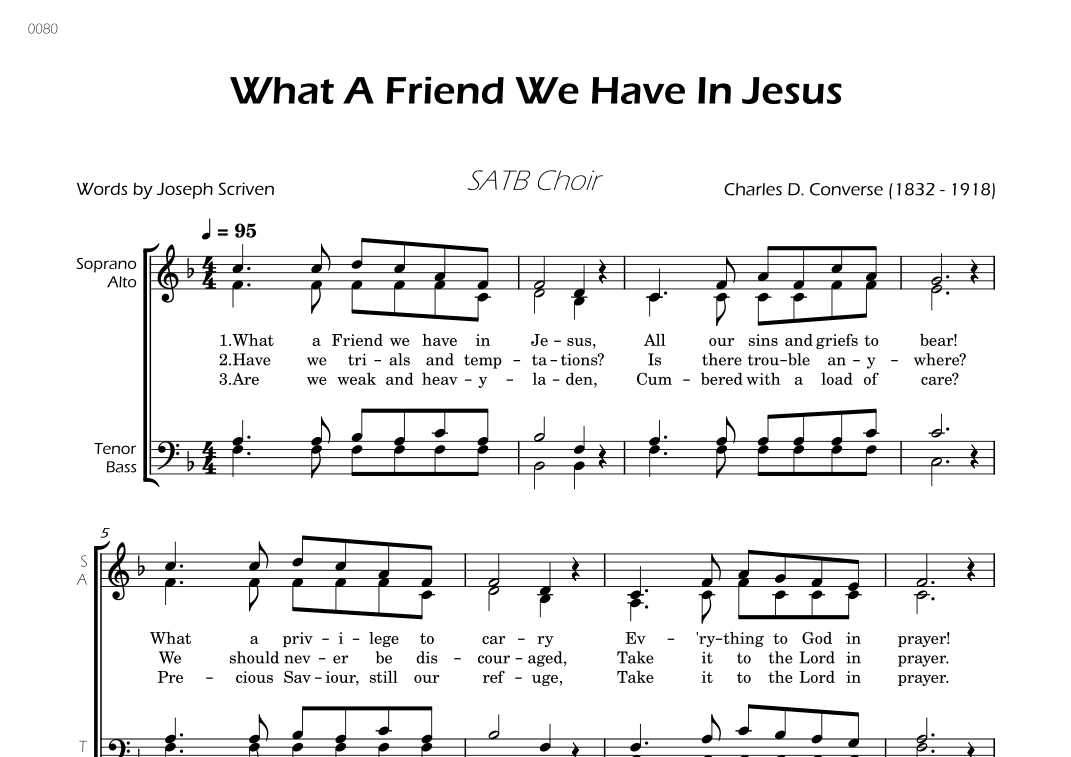 What A Friend We Have In Jesus - SATB Choir (arr. César Madeira)