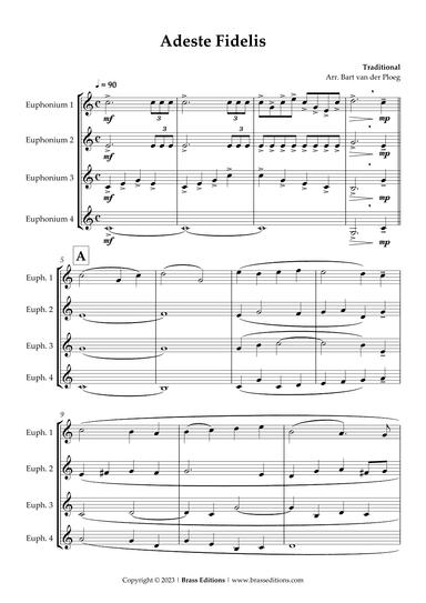 Adeste Fidelis - For Euphonium Quartet (arr. Bart van der Ploeg)
