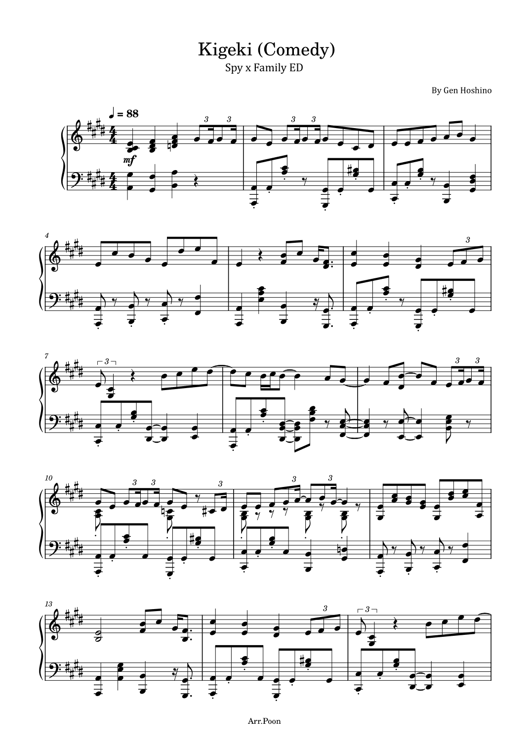 Kigeki (arr. poon)